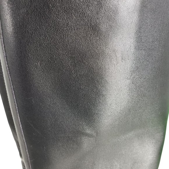Hermes Tall Black Leather Jumping Boot Silver H Buckle Womens Size 38 Equestrian - Picture 11 of 15